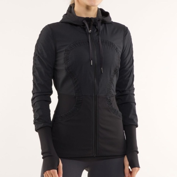 lululemon athletica Jackets & Blazers - lululemon athletica Black Hooded Zip-Up Jacket